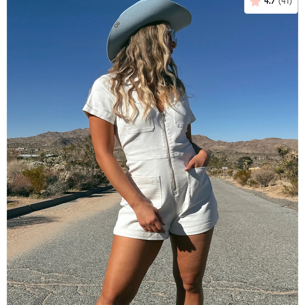 Show Me Your MuMu Ranch Romper ~ Pearly White - Picture 4 of 4